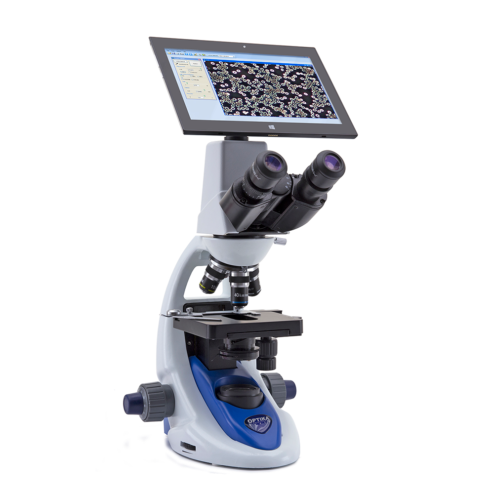 Microscópio binocular com tablet_Optika_B-190TB